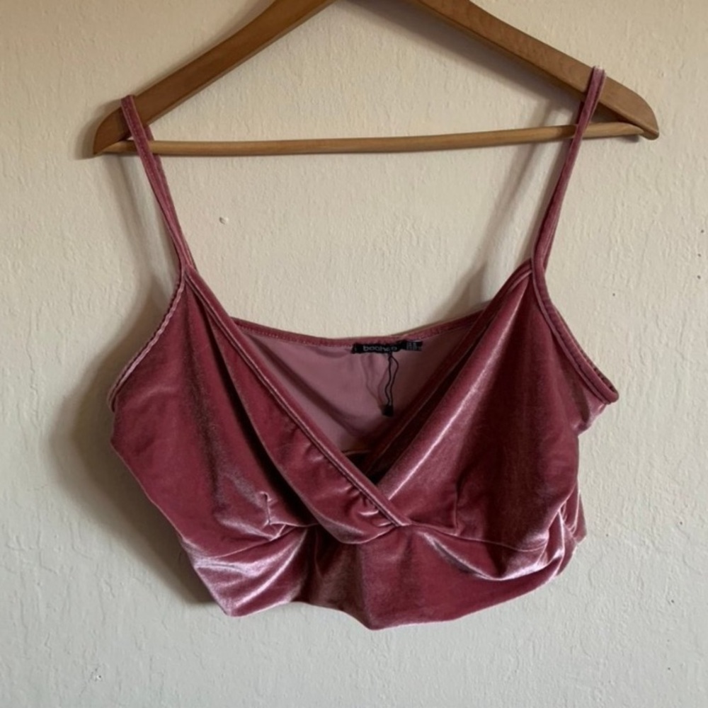 Boohoo Pink Cropped Top